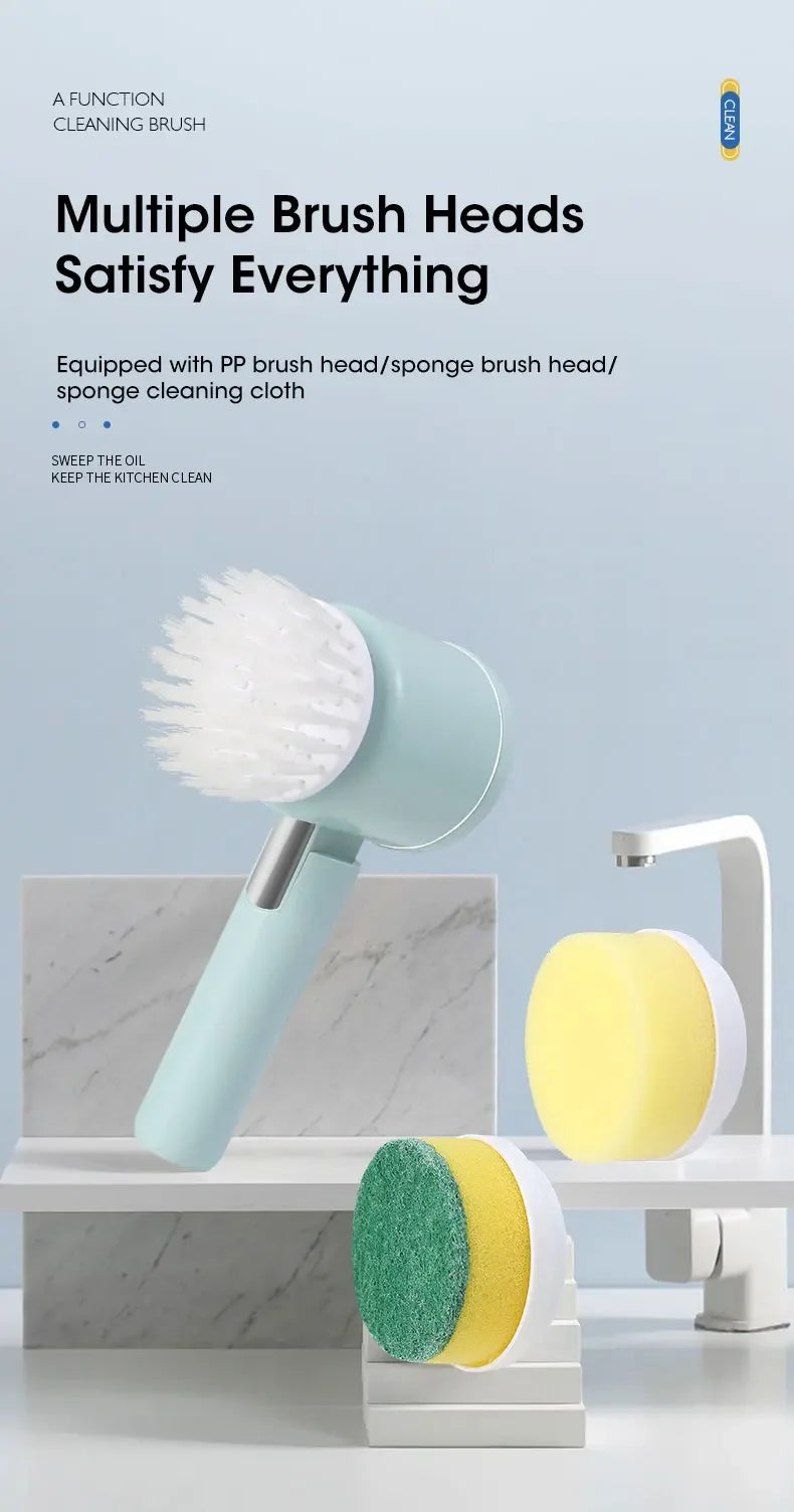 Electric Spin Scrubber with 5 Brush Heads