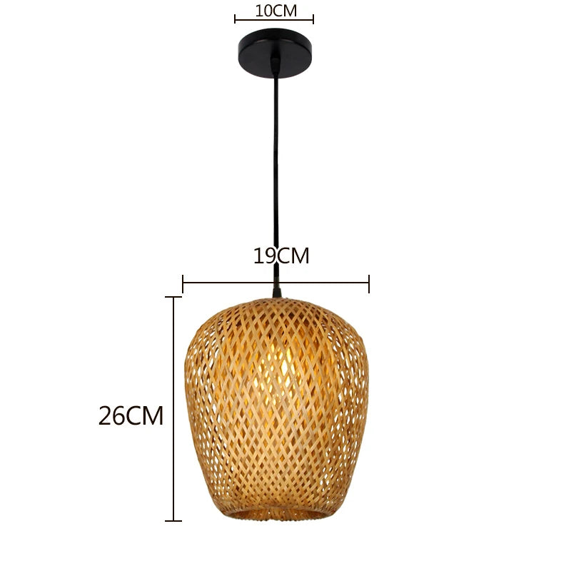 Hand-Knitted Chinese Style Bamboo Weaving Pendant Lamp