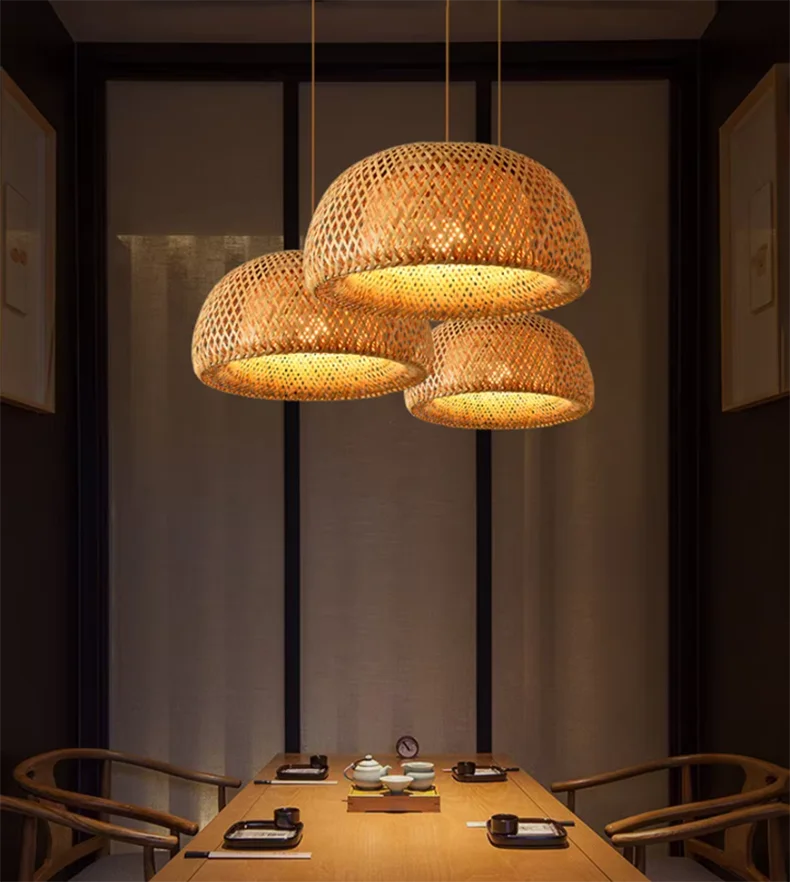 Hand-Knitted Chinese Style Bamboo Pendant Lamp