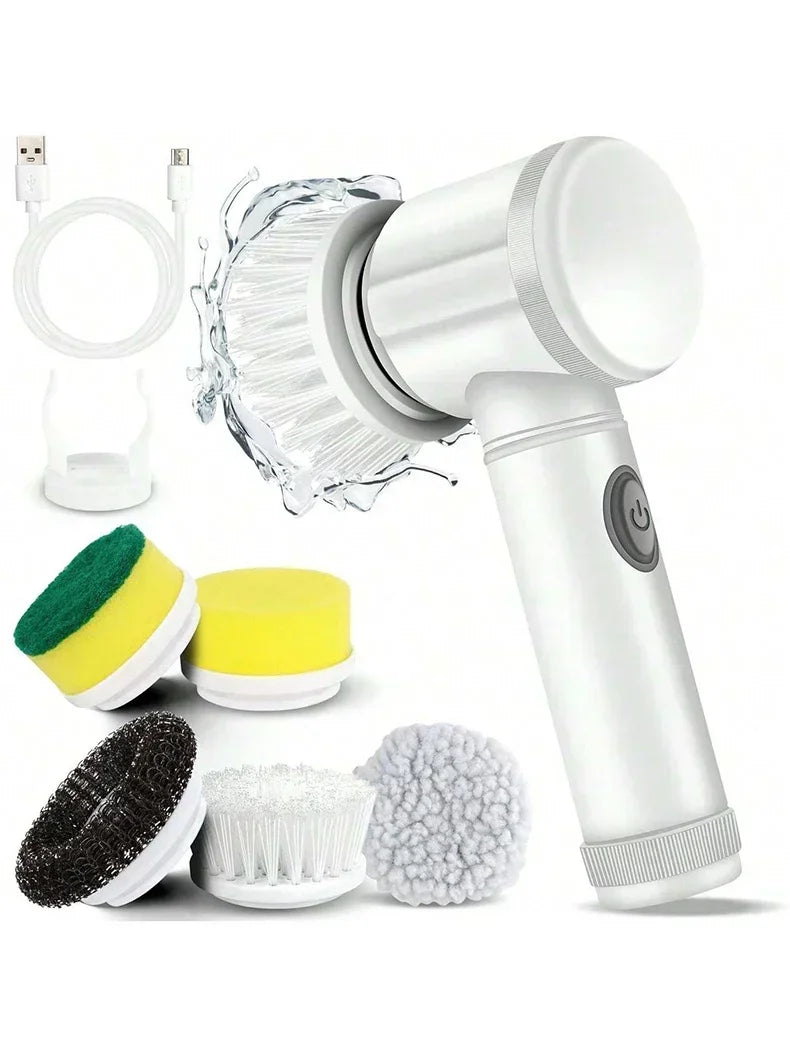 Electric Spin Scrubber with 5 Brush Heads