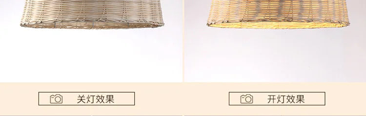 Bamboo Rattan Hanging Pendant Lamp Ceiling Light