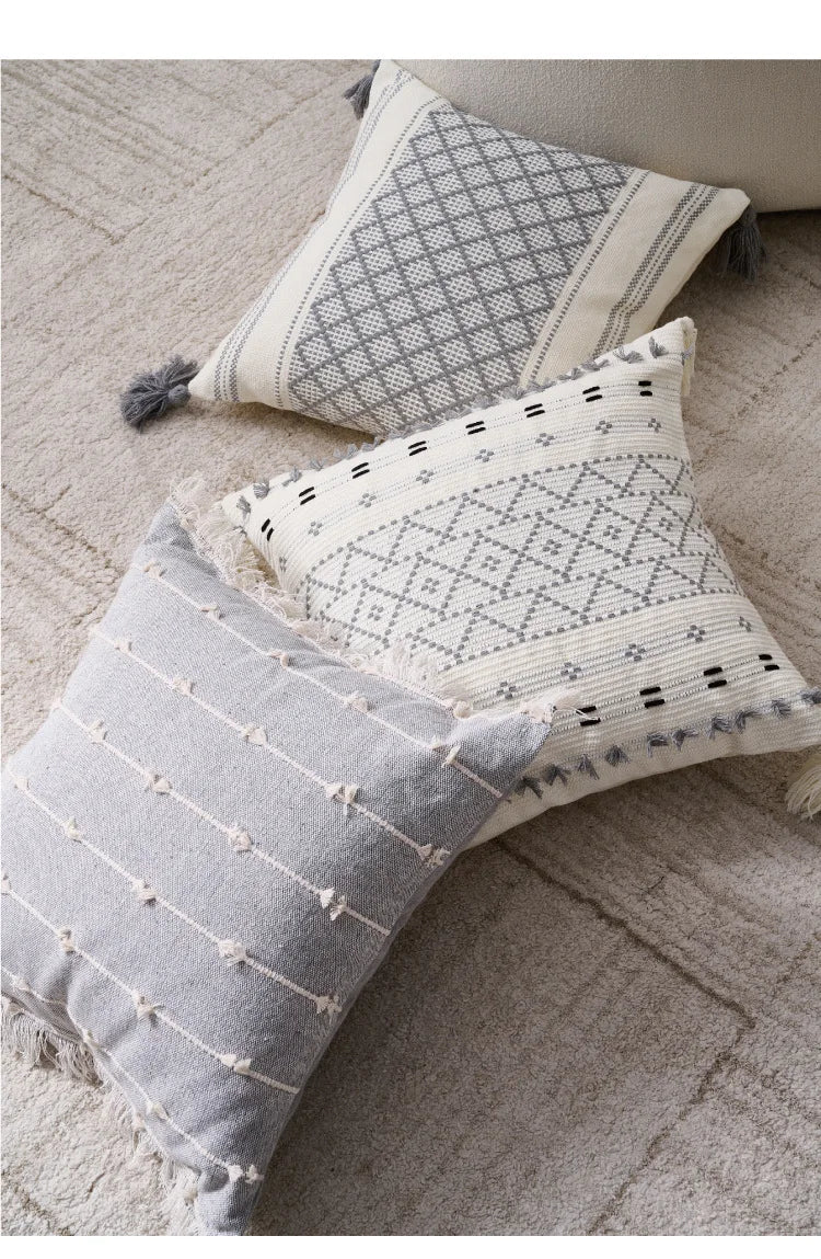 Bohemian Cotton Linen Pillowcase with Tassels