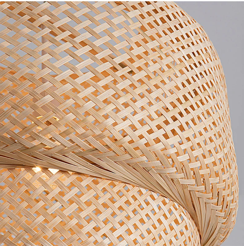 Hand-Knitted Chinese Style Bamboo Pendant Lamp