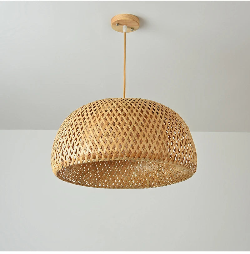 Bamboo Rattan Hanging Pendant Lamp Ceiling Light