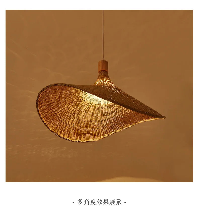 Bamboo Rattan Hanging Pendant Lamp Ceiling Light
