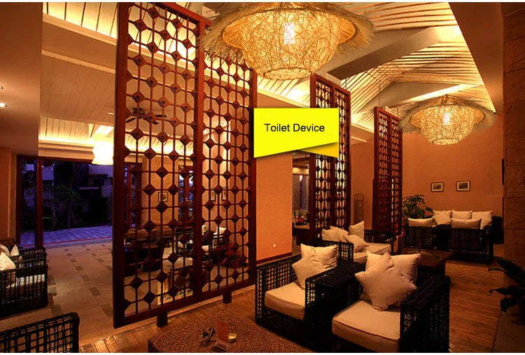 Bamboo Rattan Hanging Pendant Lamp Ceiling Light