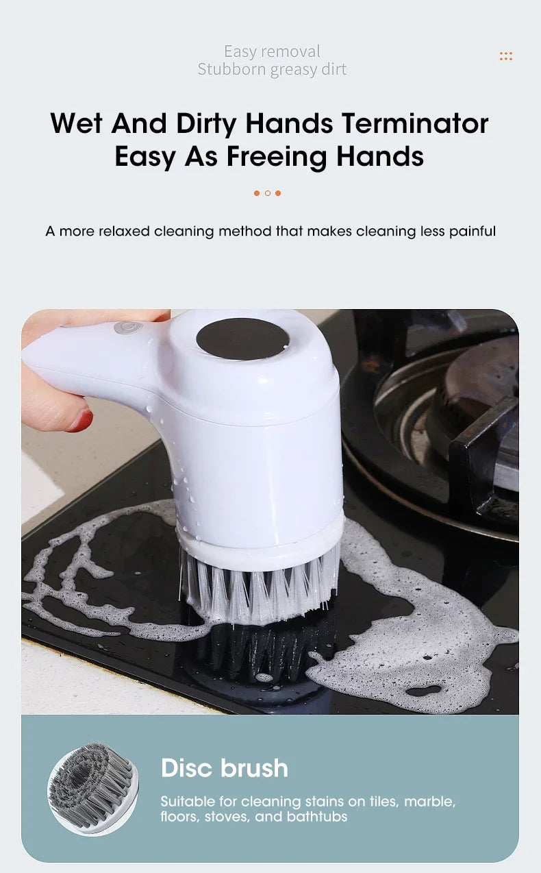 Electric Spin Scrubber with 5 Brush Heads