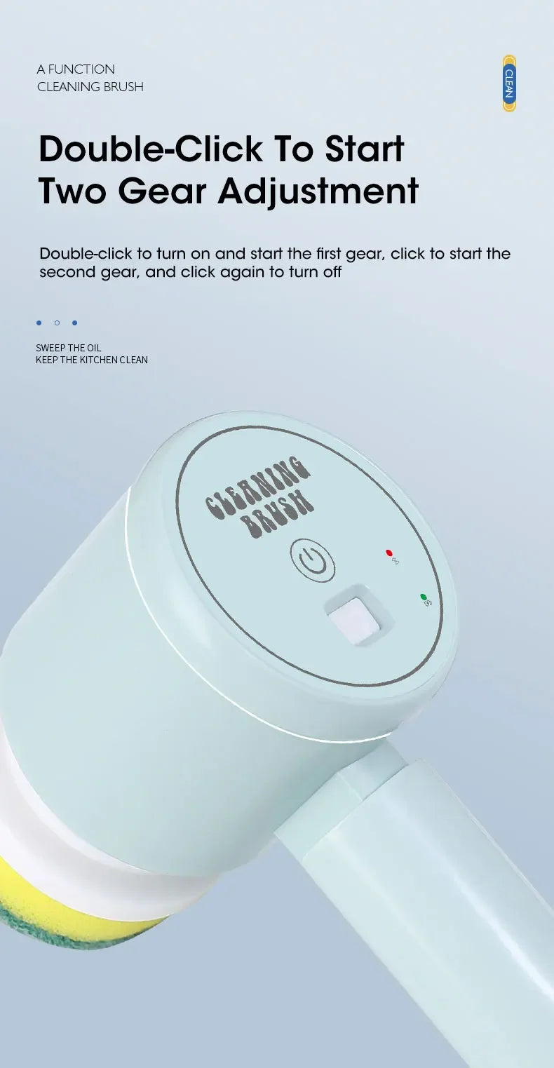 Electric Spin Scrubber with 5 Brush Heads