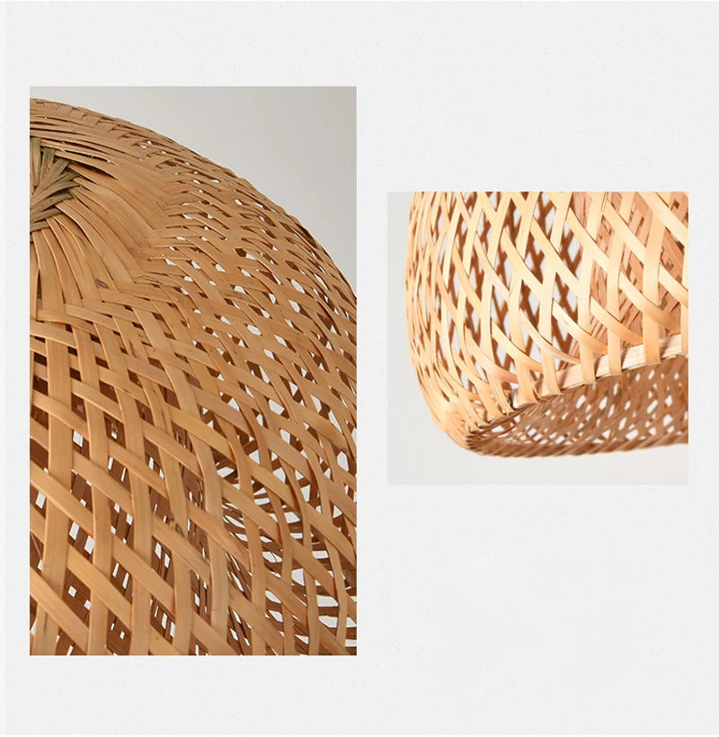 Hand-Knitted Chinese Style Bamboo Weaving Pendant Lamp