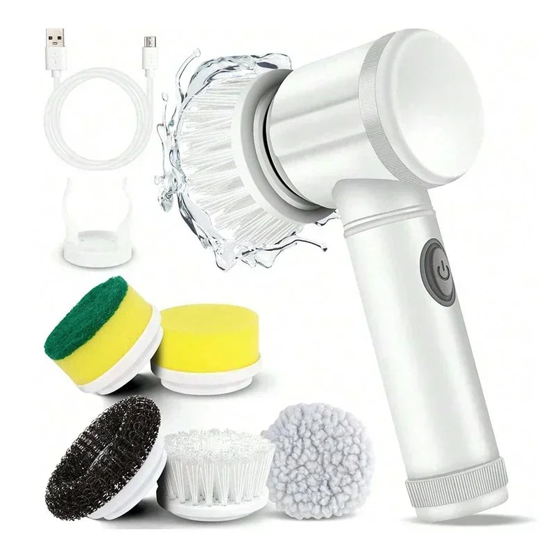 Electric Spin Scrubber with 5 Brush Heads