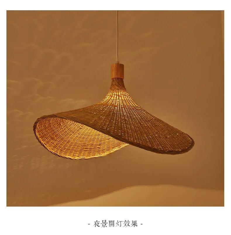 Bamboo Rattan Hanging Pendant Lamp Ceiling Light