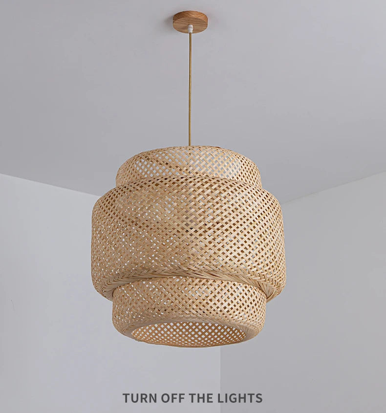 Hand-Knitted Chinese Style Bamboo Pendant Lamp