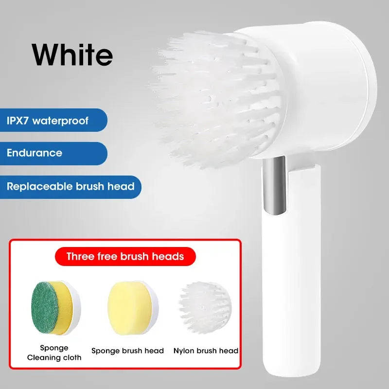 Electric Spin Scrubber with 5 Brush Heads