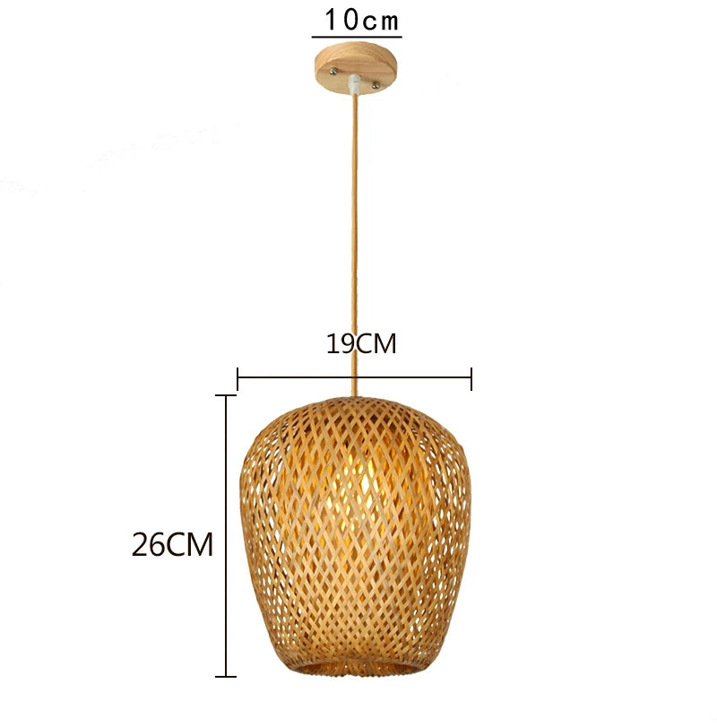 Hand-Knitted Chinese Style Bamboo Weaving Pendant Lamp