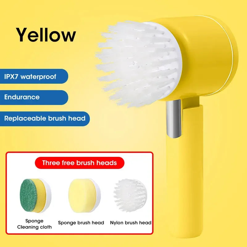 Electric Spin Scrubber with 5 Brush Heads