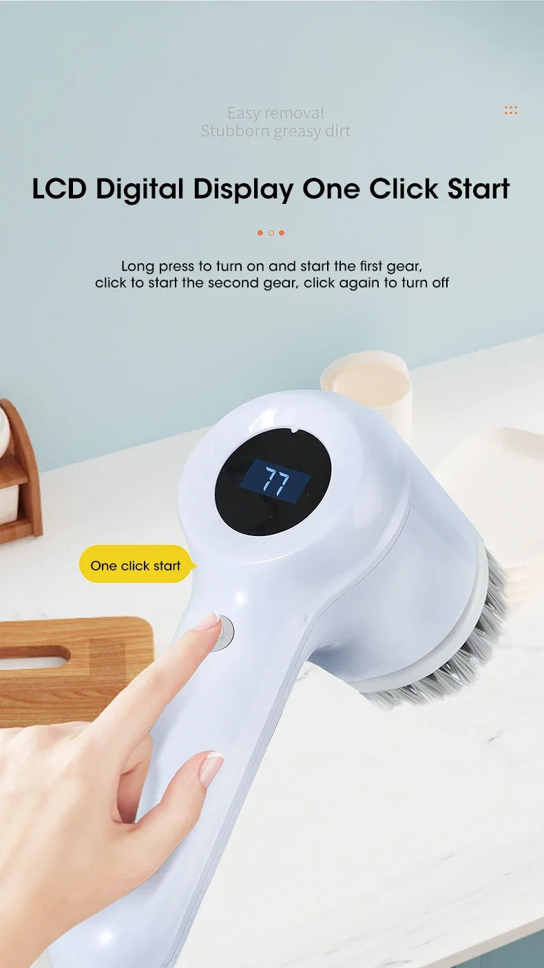 Electric Spin Scrubber with 5 Brush Heads