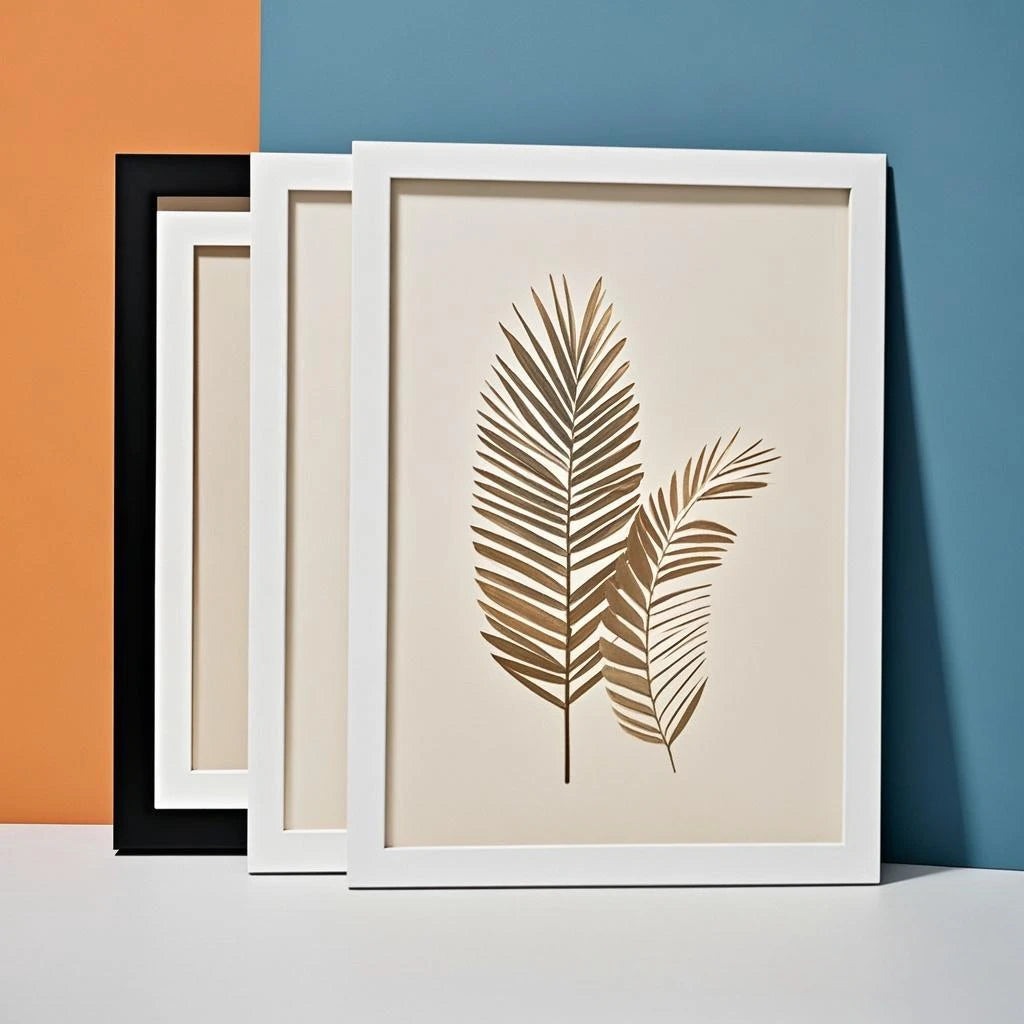 3-Piece Black, White & Apricot Solid Wood Photo Frame Set