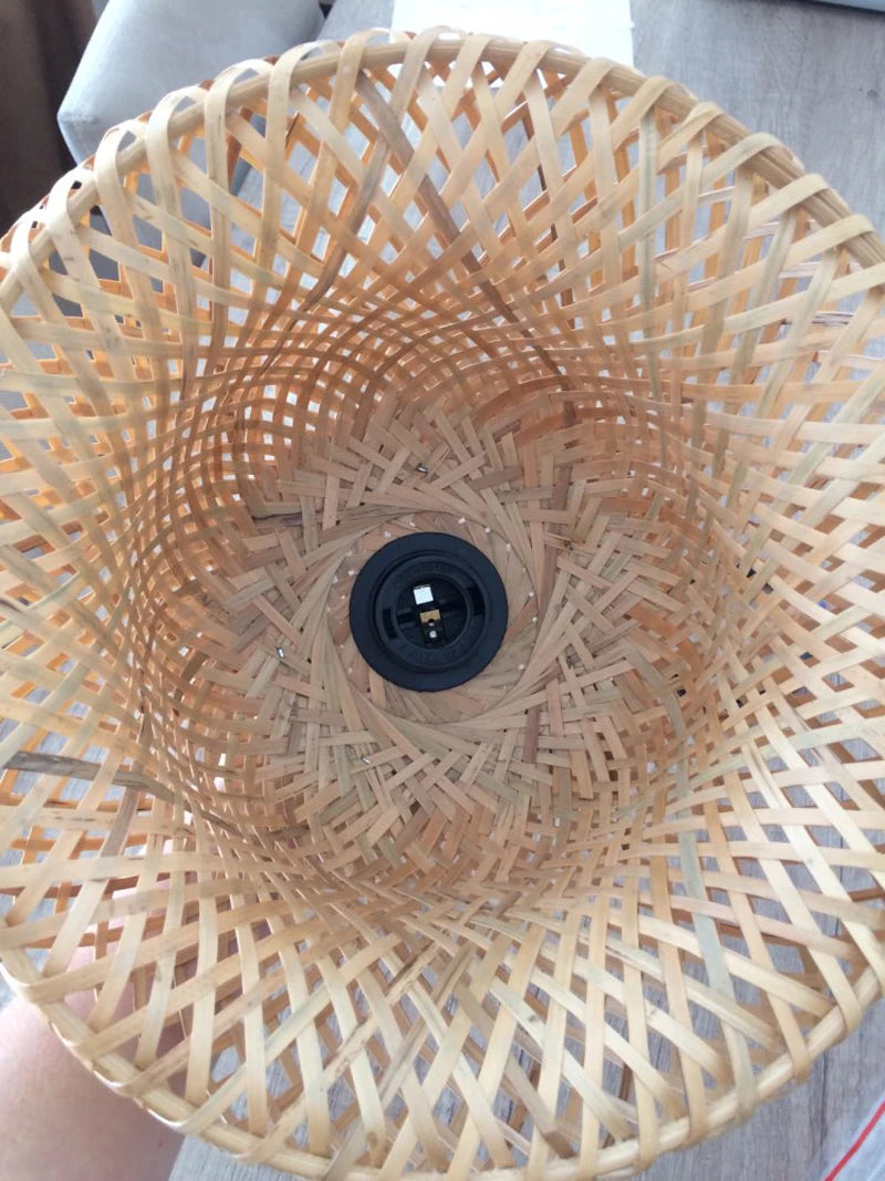 Bamboo Rattan Hanging Pendant Lamp Ceiling Light