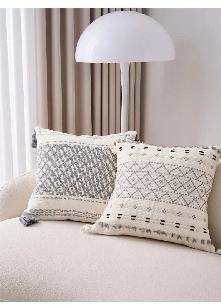 Bohemian Cotton Linen Pillowcase with Tassels
