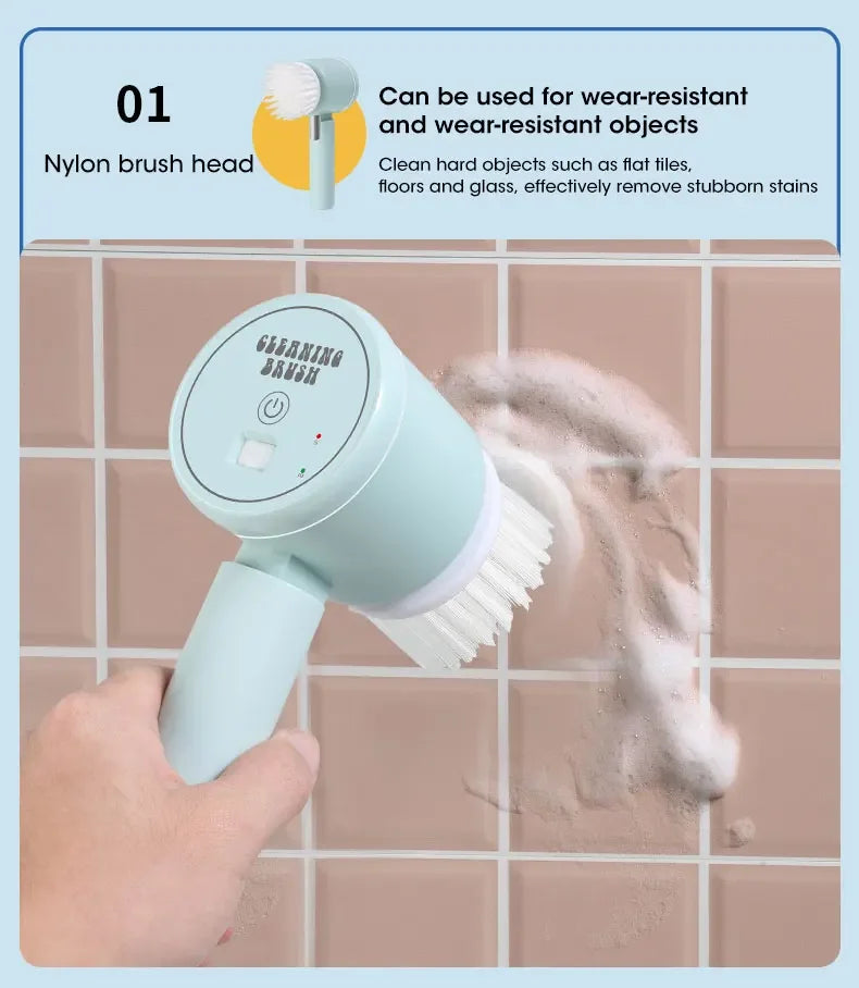 Electric Spin Scrubber with 5 Brush Heads