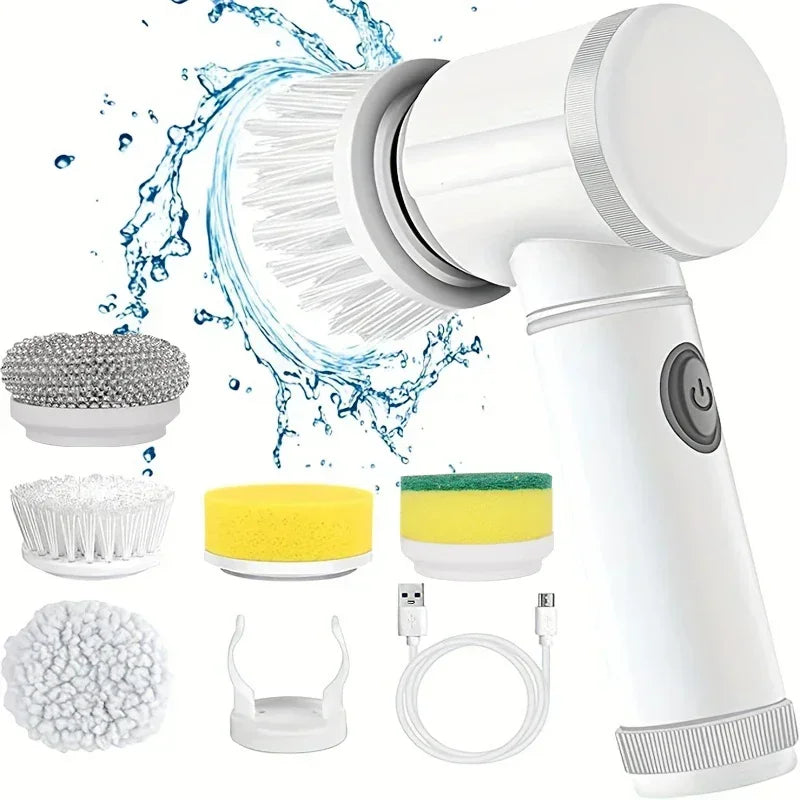 Electric Spin Scrubber with 5 Brush Heads