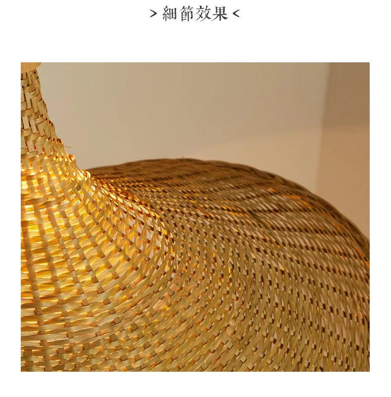 Bamboo Rattan Hanging Pendant Lamp Ceiling Light