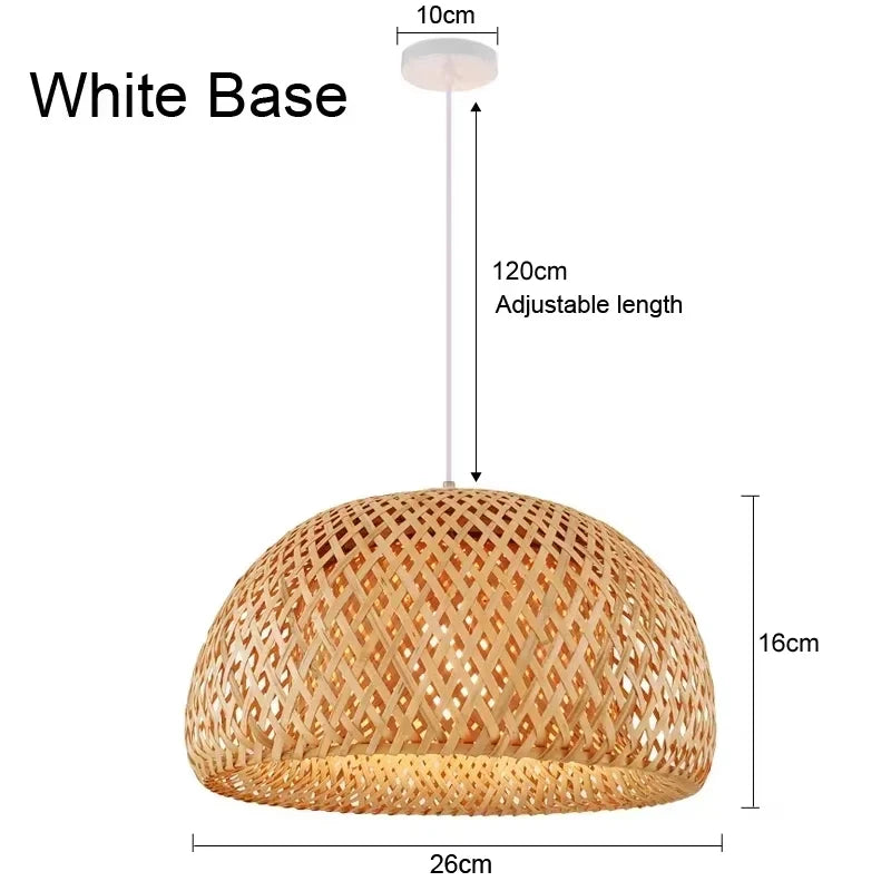 Bamboo Rattan Hanging Pendant Lamp Ceiling Light