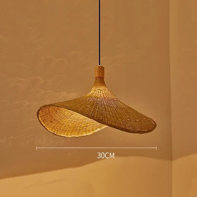Hand-Knitted Chinese Style Bamboo Weaving Pendant Lamp