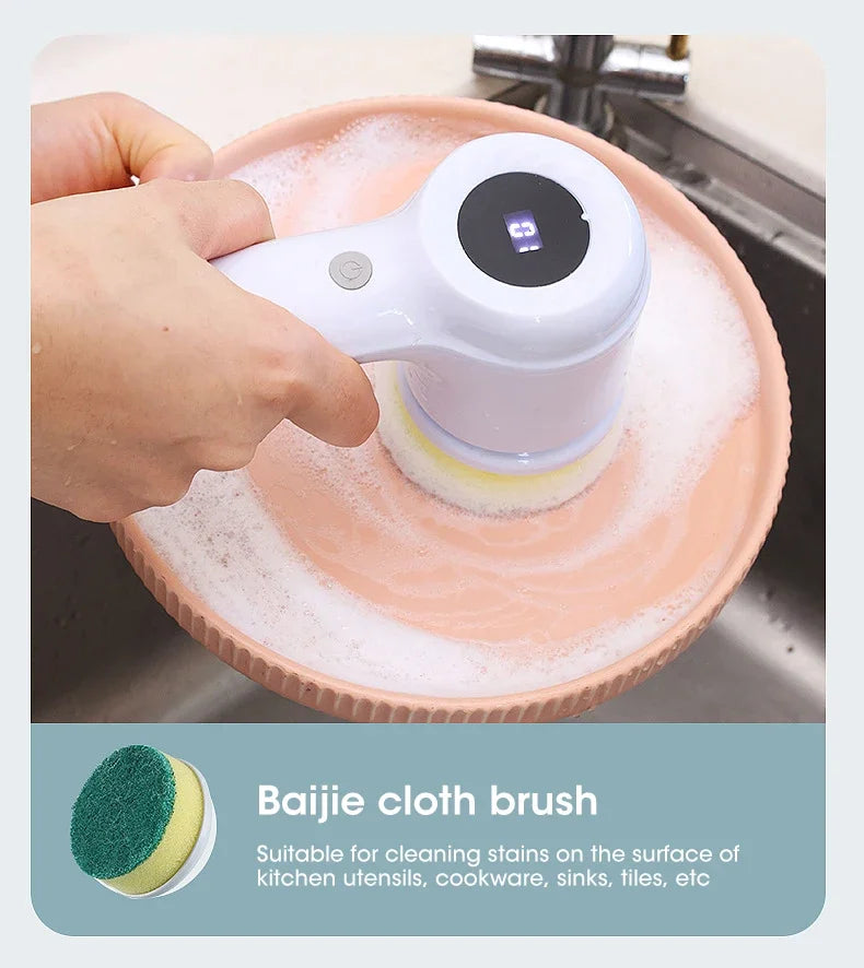 Electric Spin Scrubber with 5 Brush Heads