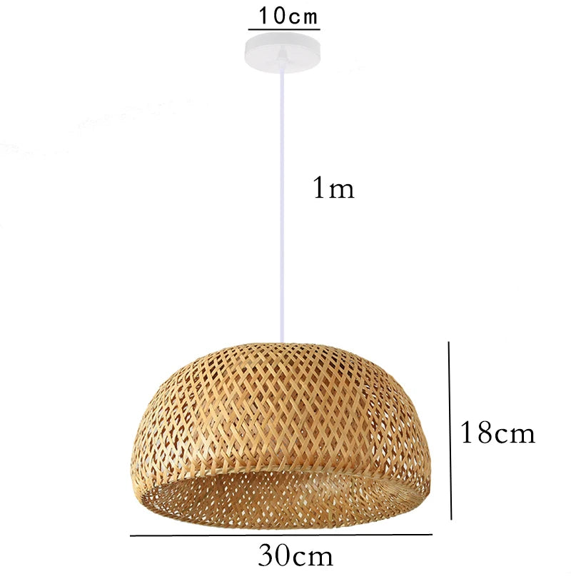 Hand-Knitted Chinese Style Bamboo Weaving Pendant Lamp