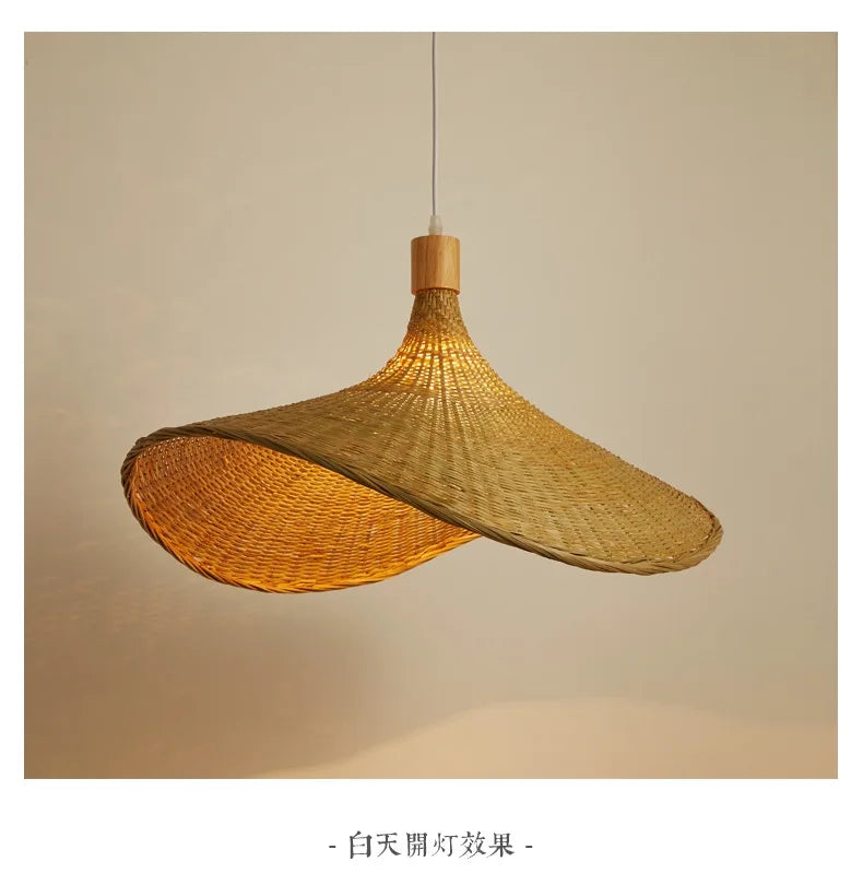 Bamboo Rattan Hanging Pendant Lamp Ceiling Light