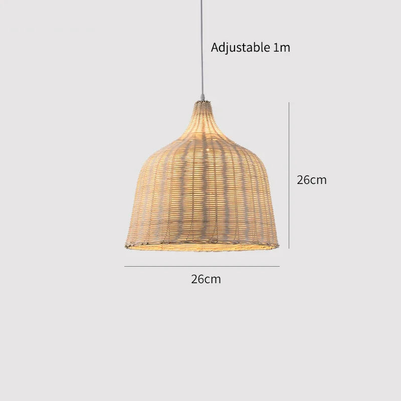 Hand-Knitted Chinese Style Bamboo Weaving Pendant Lamp