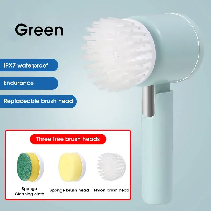 Electric Spin Scrubber with 5 Brush Heads