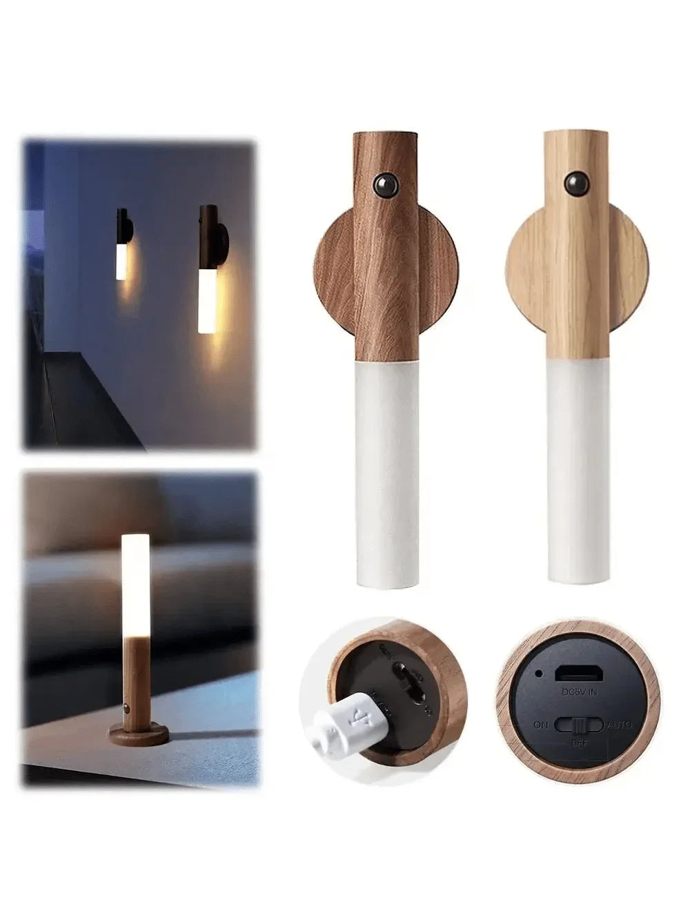 Motion Sensor LED Night Light Rechargeable Wall Sconce