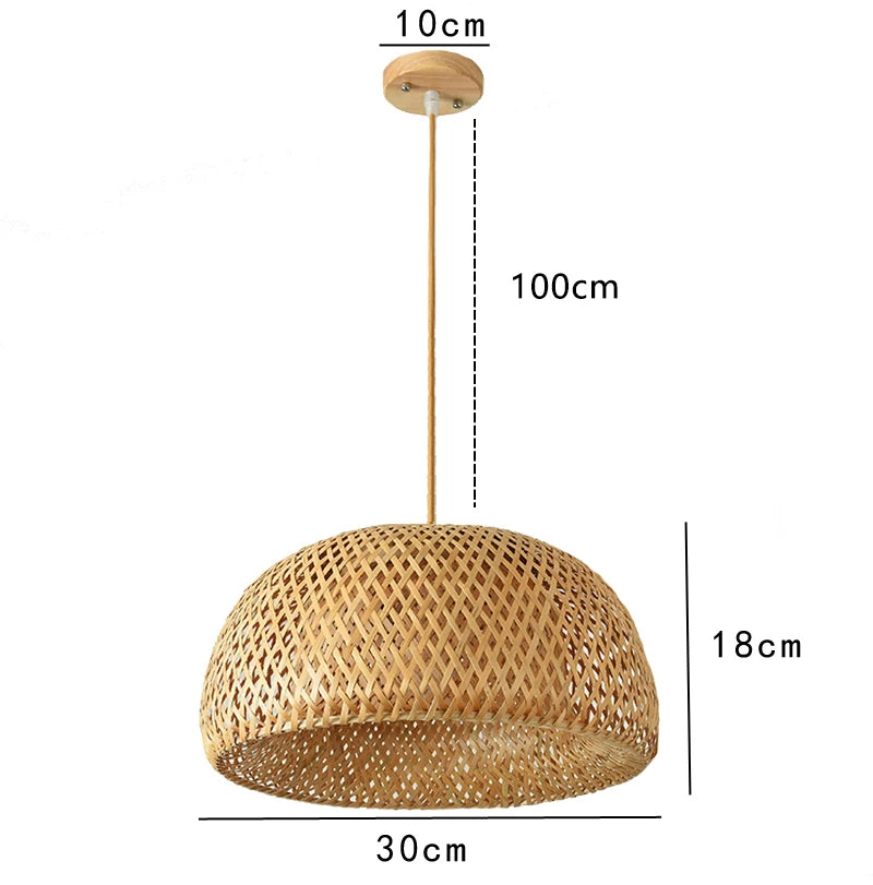 Hand-Knitted Chinese Style Bamboo Weaving Pendant Lamp