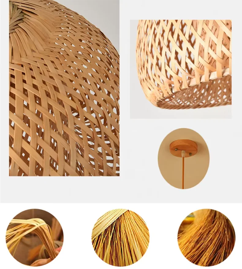 Hand-Knitted Chinese Style Bamboo Pendant Lamp