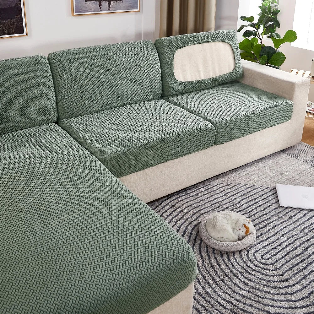 Thick Jacquard Elastic Sofa Seat Cover Protector