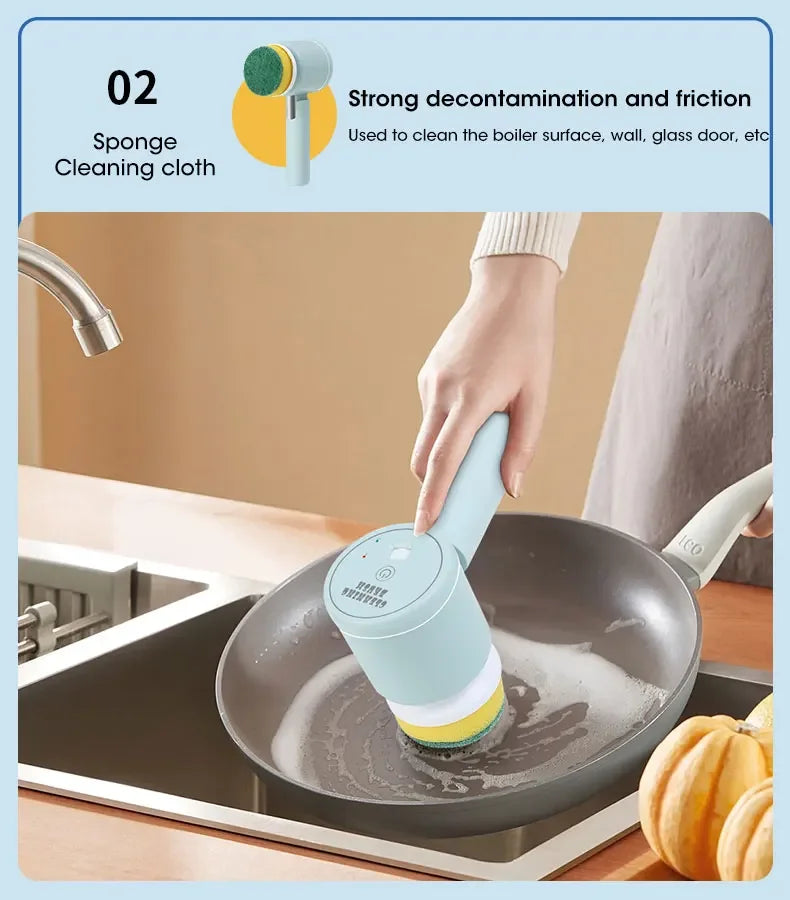 Electric Spin Scrubber with 5 Brush Heads