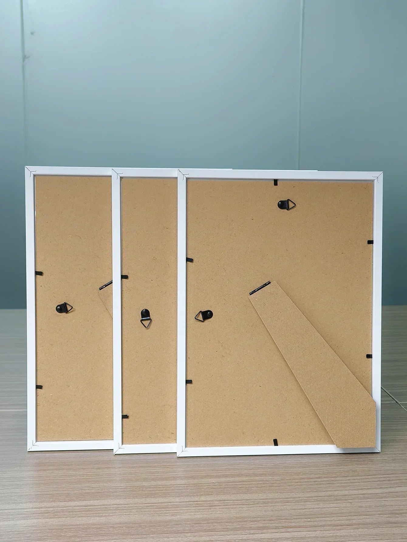 3-Piece Black, White & Apricot Solid Wood Photo Frame Set