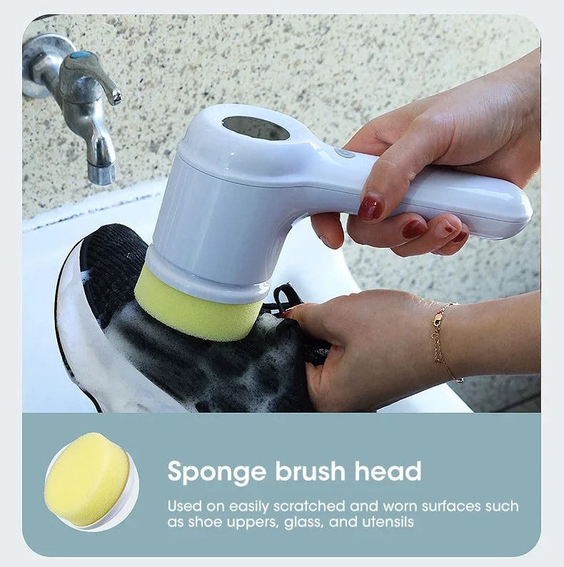 Electric Spin Scrubber with 5 Brush Heads