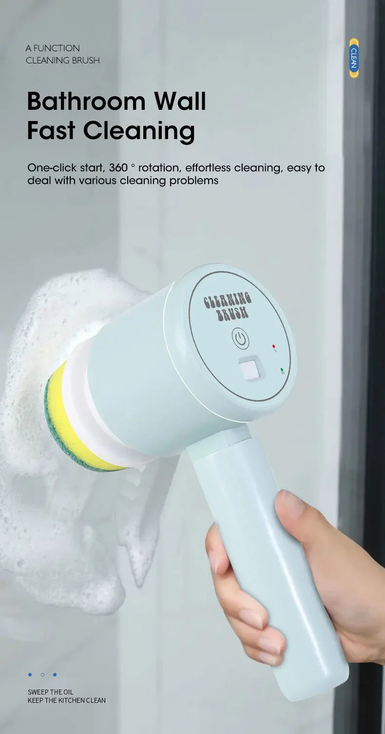 Electric Spin Scrubber with 5 Brush Heads