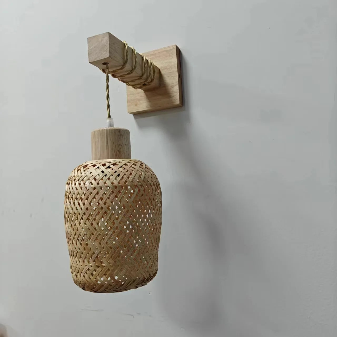 Bamboo Rattan Hanging Pendant Lamp Ceiling Light