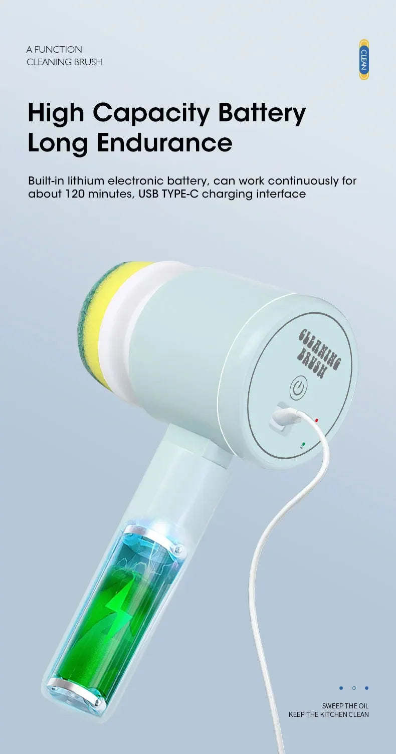 Electric Spin Scrubber with 5 Brush Heads