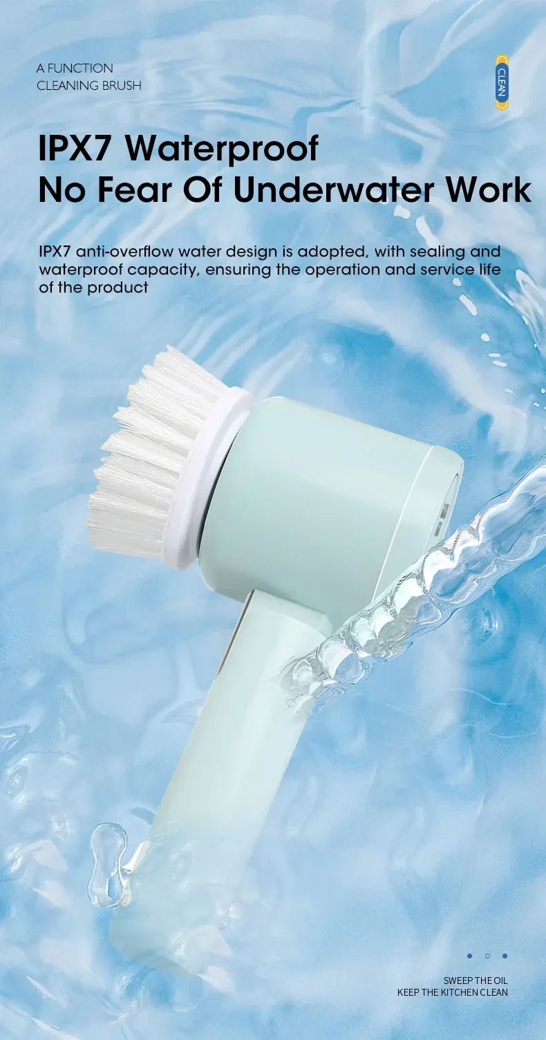 Electric Spin Scrubber with 5 Brush Heads