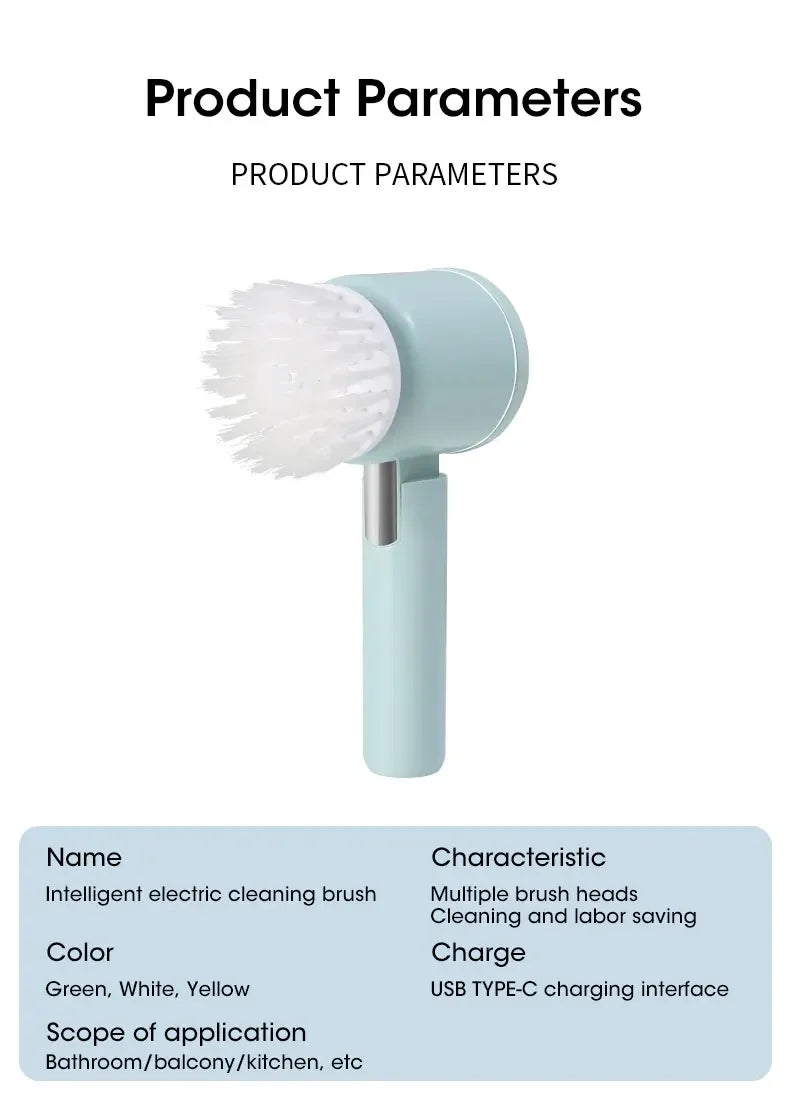 Electric Spin Scrubber with 5 Brush Heads