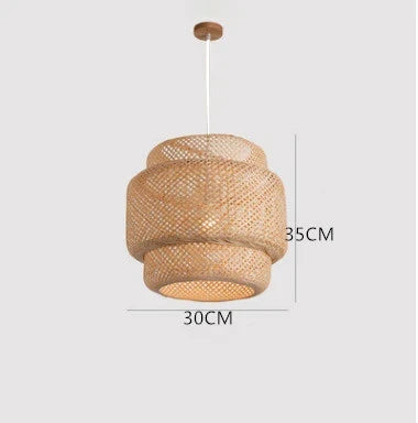 Hand-Knitted Chinese Style Bamboo Weaving Pendant Lamp