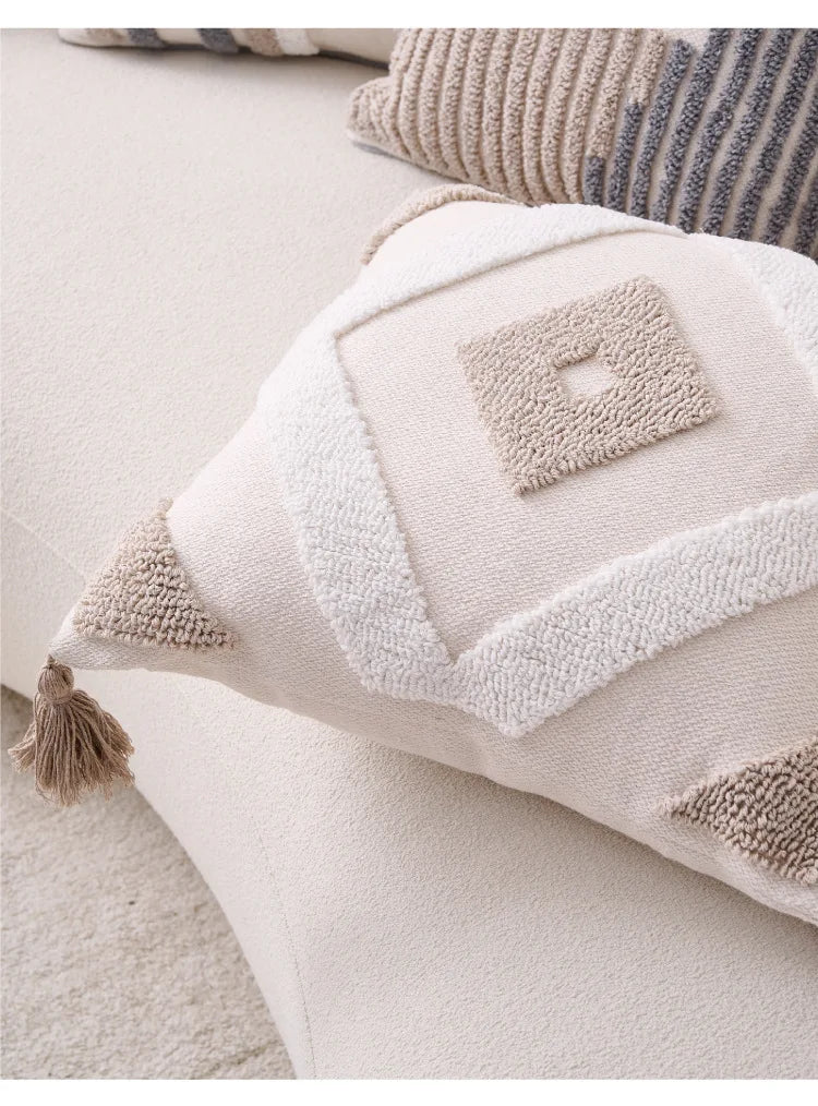 Bohemian Cotton Linen Pillowcase with Tassels