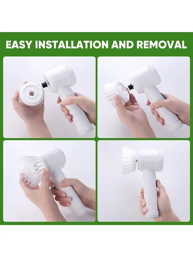 Electric Spin Scrubber with 5 Brush Heads