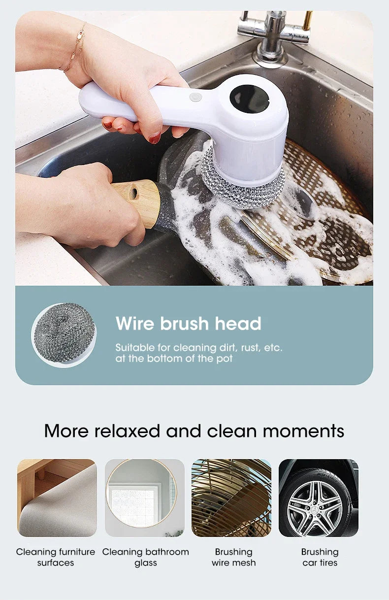 Electric Spin Scrubber with 5 Brush Heads