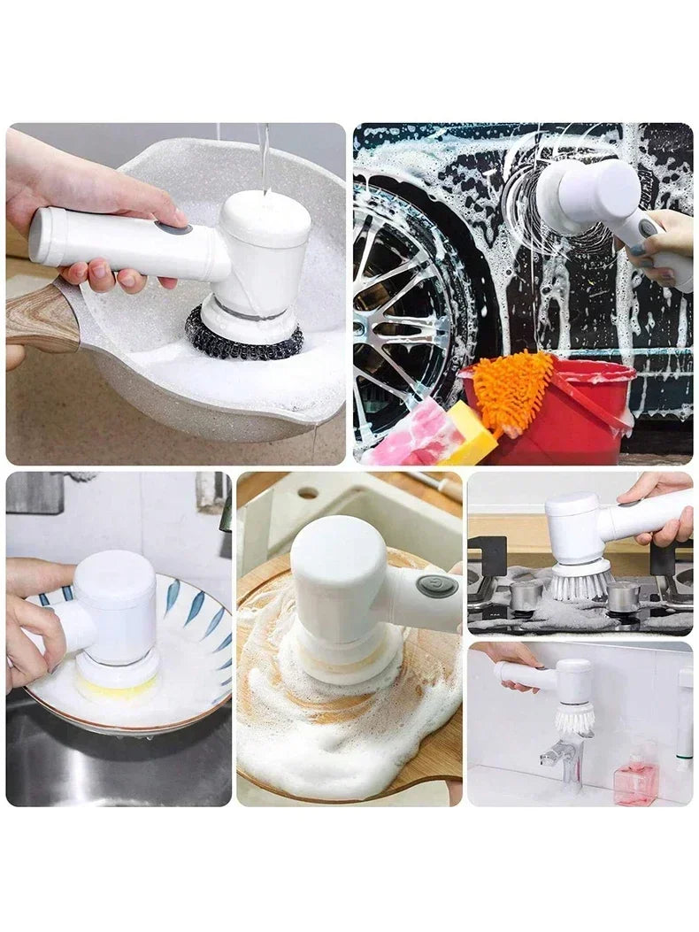 Electric Spin Scrubber with 5 Brush Heads